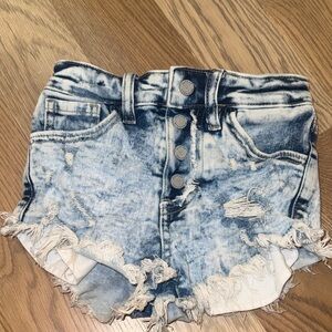 KanCan High Rise Slim Fit Distressed Denim Shorts